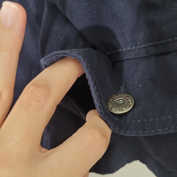 Point Zero | Navy Blue Cotton Casual Button Down Jacket Mock Collar Size Large - Picture 3 of 8